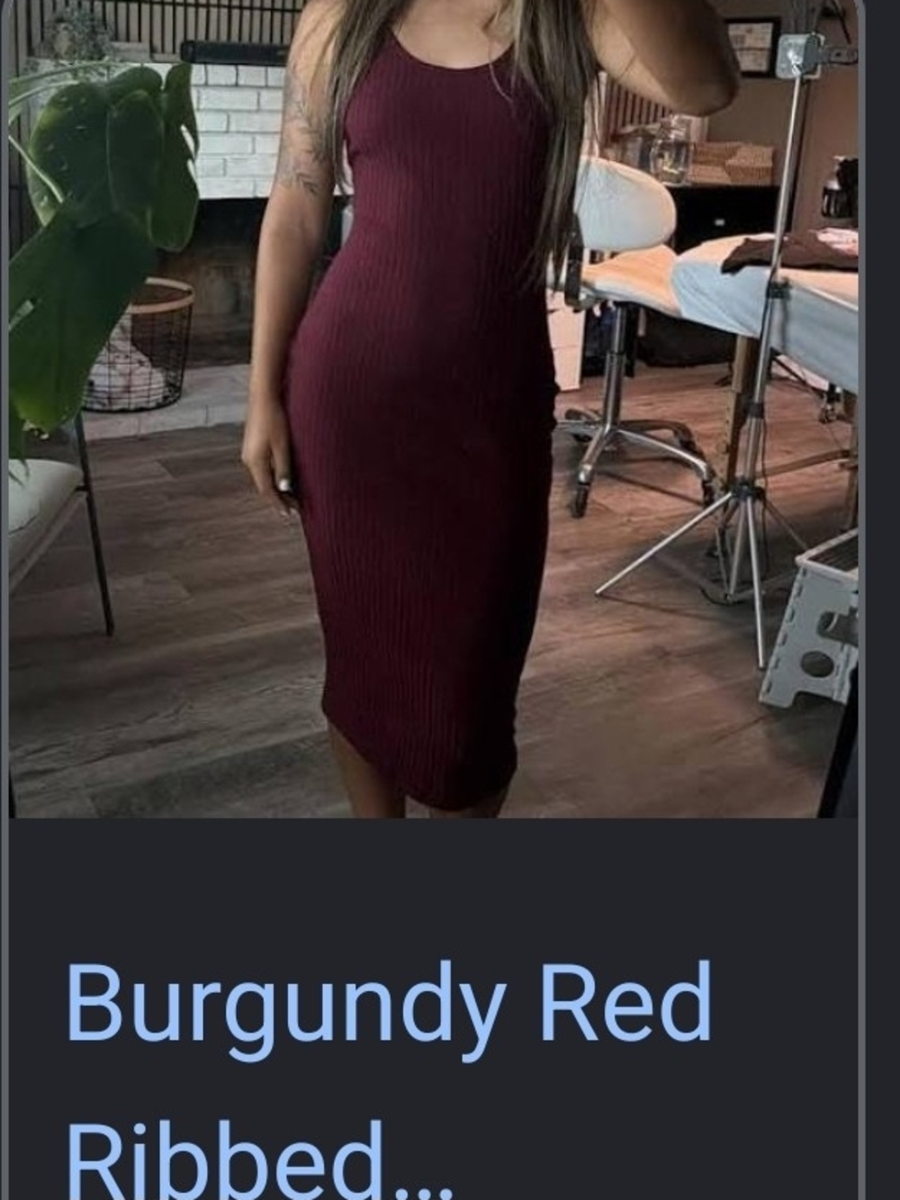 Rue21 Ribbed Burgundy Red Midi Dress - Sleeveless